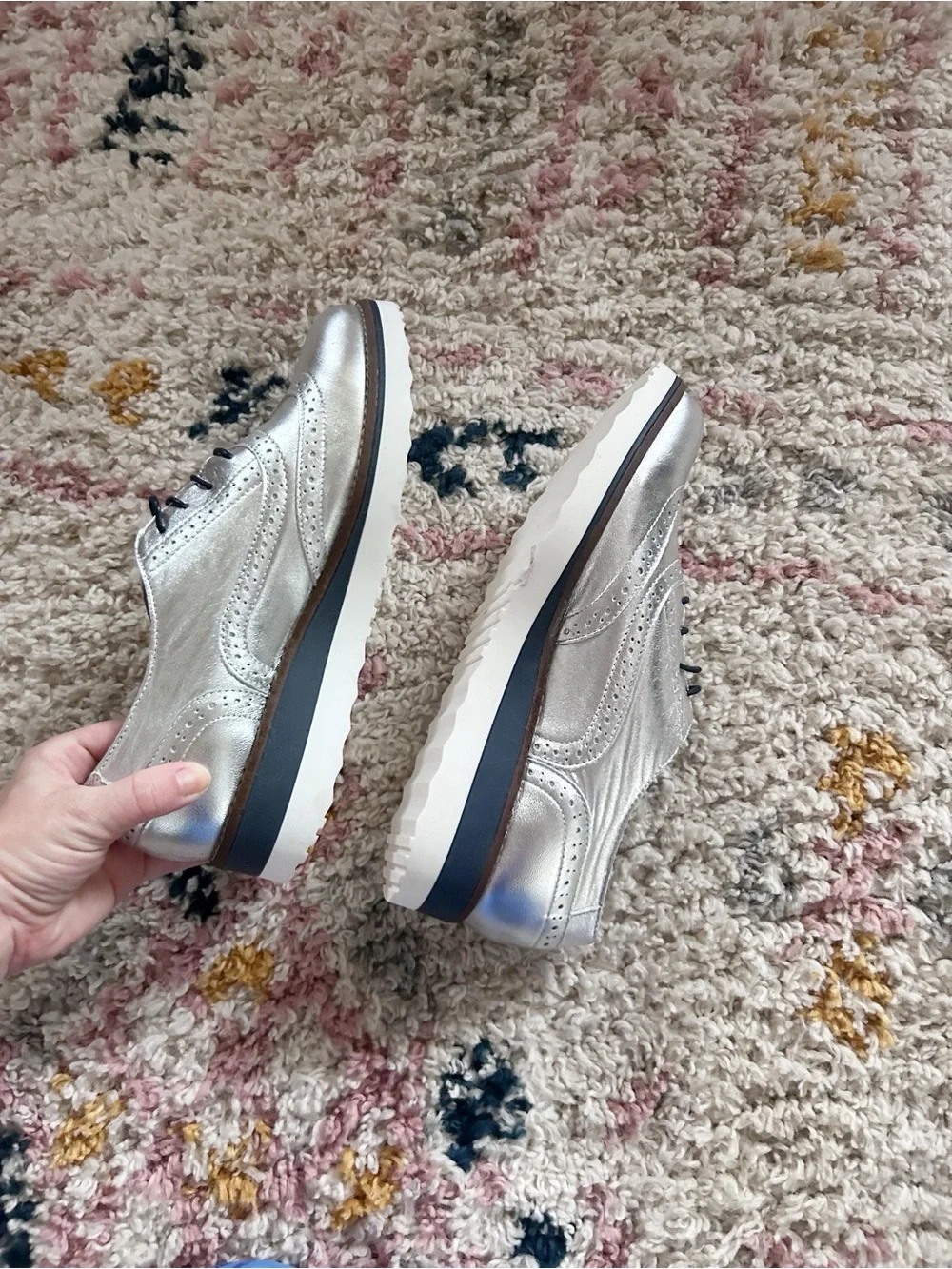 Boden silver loafer